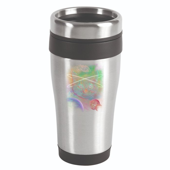 Cool Cat Nebula Space Universe  16oz Travel Tumbler