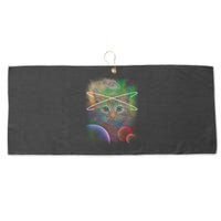 Cool Cat Nebula Space Universe  Large Microfiber Waffle Golf Towel