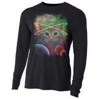 Cool Cat Nebula Space Universe  Cooling Performance Long Sleeve Crew