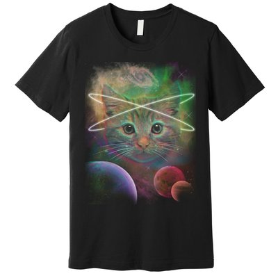 Cool Cat Nebula Space Universe  Premium T-Shirt