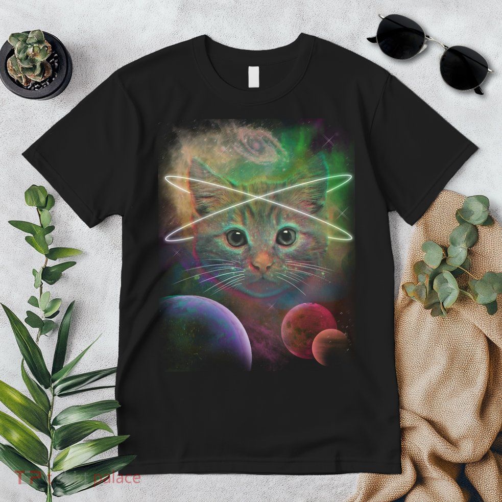Cool Cat Nebula Space Universe  Premium T-Shirt