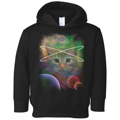 Cool Cat Nebula Space Universe  Toddler Hoodie