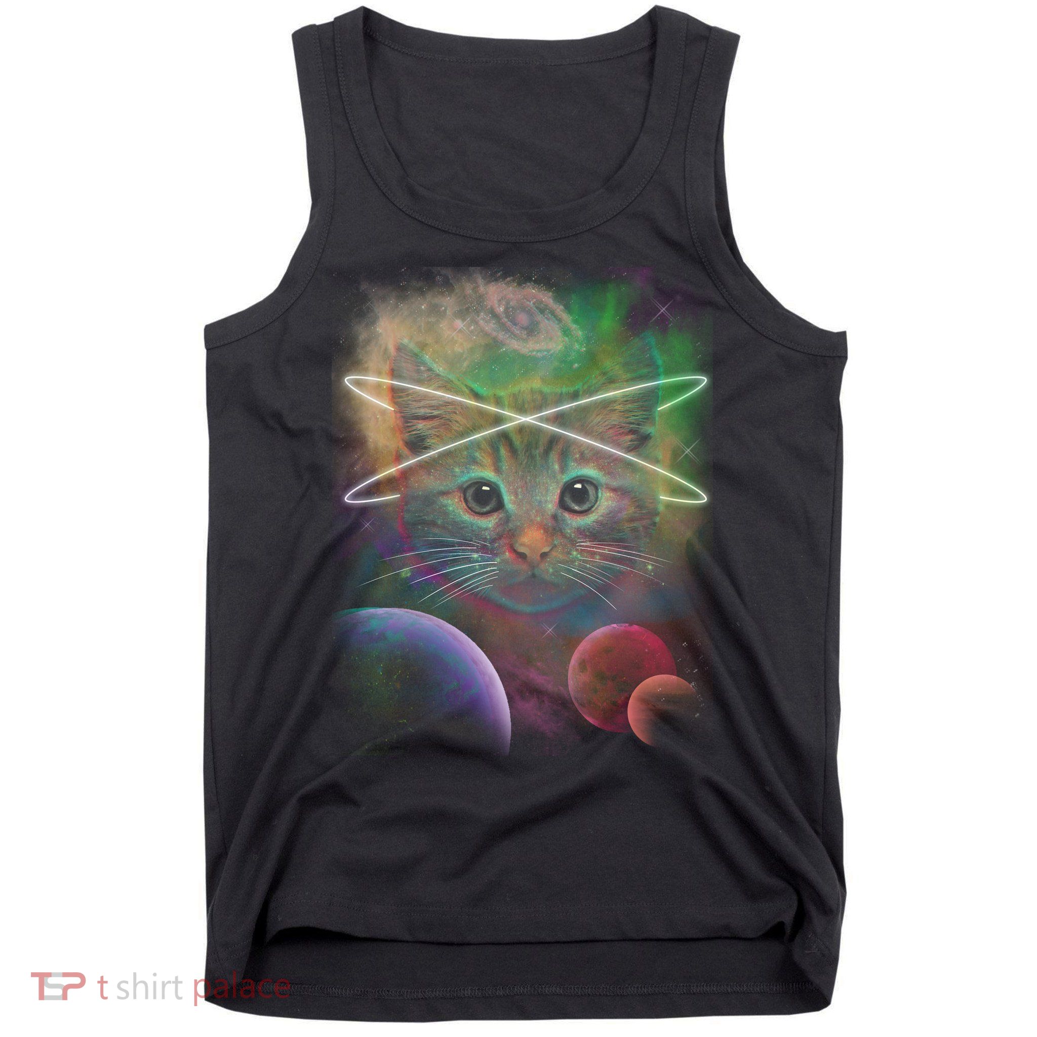 Cool Cat Nebula Space Universe  Tank Top