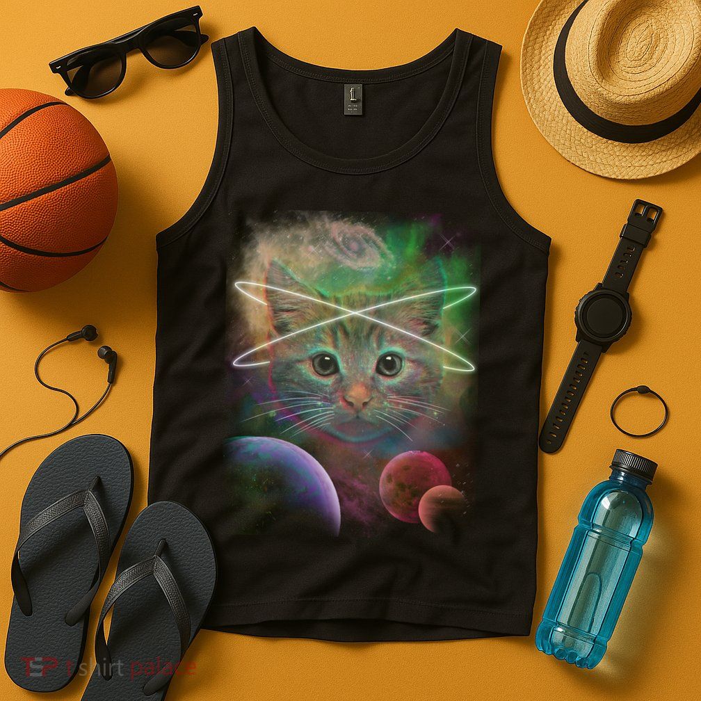 Cool Cat Nebula Space Universe  Tank Top