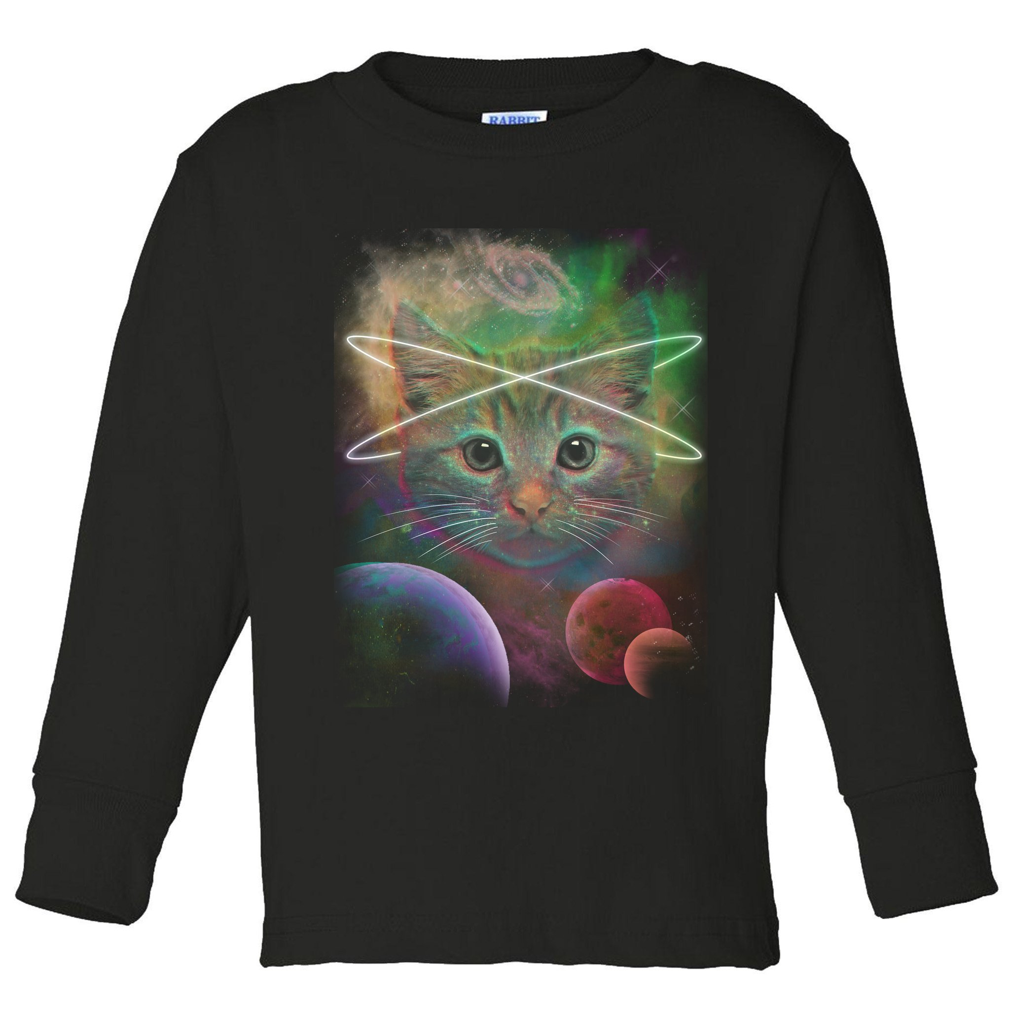 Cool Cat Nebula Space Universe  Toddler Long Sleeve Shirt