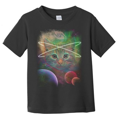 Cool Cat Nebula Space Universe  Toddler T-Shirt