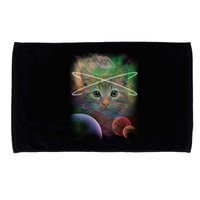 Cool Cat Nebula Space Universe  Microfiber Hand Towel