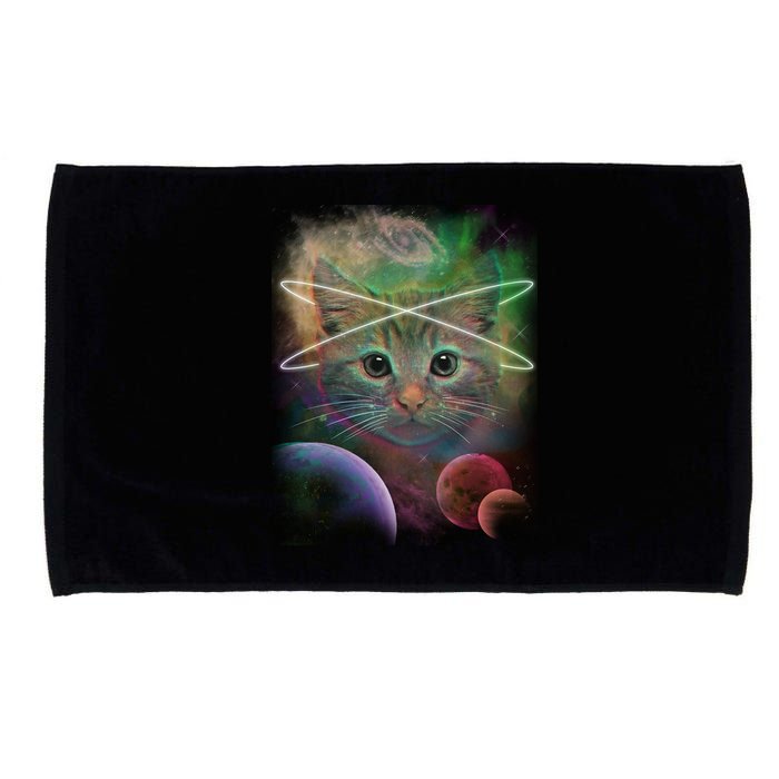 Cool Cat Nebula Space Universe  Microfiber Hand Towel