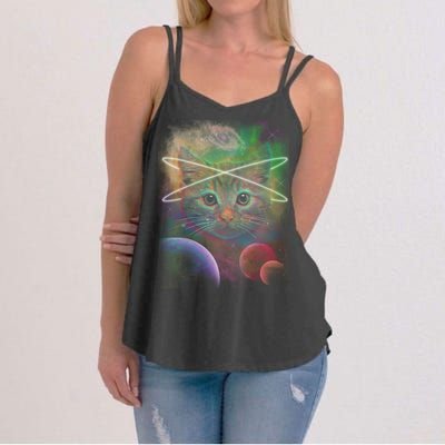 Cool Cat Nebula Space Universe  Women's Strappy Tank