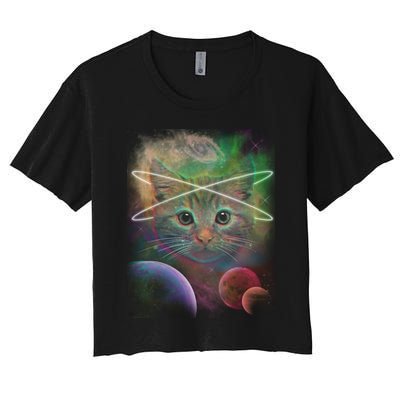Cool Cat Nebula Space Universe  Crop Top