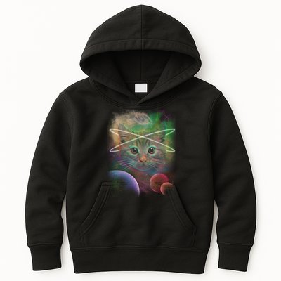 Cool Cat Nebula Space Universe  Kids Hoodie