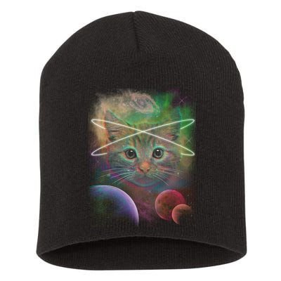 Cool Cat Nebula Space Universe  Short Acrylic Beanie