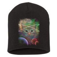 Cool Cat Nebula Space Universe  Short Acrylic Beanie