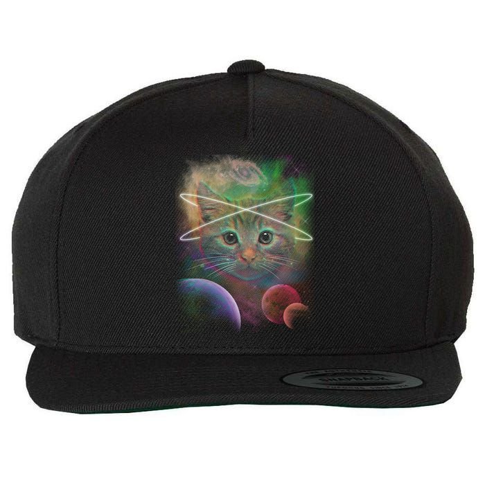 Cool Cat Nebula Space Universe  Wool Snapback Cap
