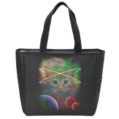 Cool Cat Nebula Space Universe  Zip Tote Bag
