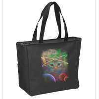 Cool Cat Nebula Space Universe  Zip Tote Bag