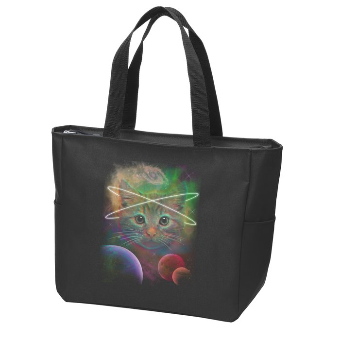 Cool Cat Nebula Space Universe  Zip Tote Bag