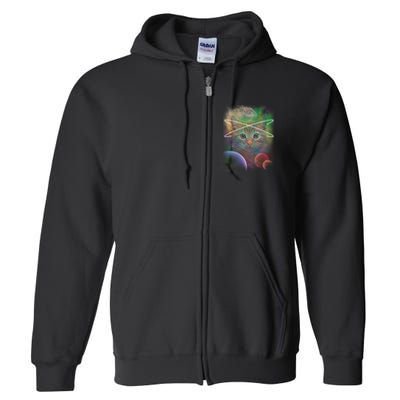 Cool Cat Nebula Space Universe  Full Zip Hoodie