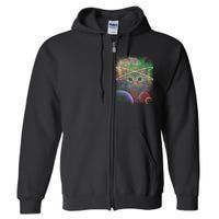 Cool Cat Nebula Space Universe  Full Zip Hoodie