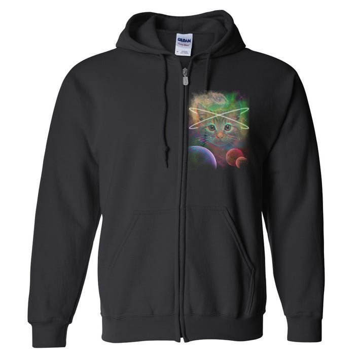 Cool Cat Nebula Space Universe  Full Zip Hoodie