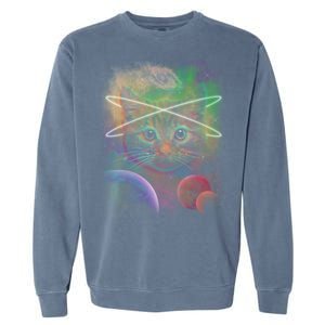 Cool Cat Nebula Space Universe  Garment-Dyed Sweatshirt