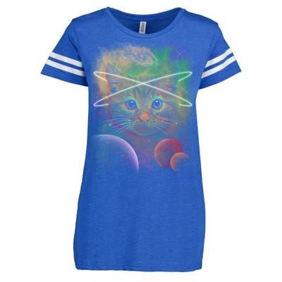 Cool Cat Nebula Space Universe  Enza Ladies Jersey Football T-Shirt