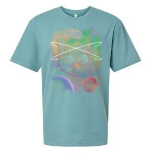 Cool Cat Nebula Space Universe  Sueded Cloud Jersey T-Shirt