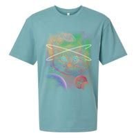Cool Cat Nebula Space Universe  Sueded Cloud Jersey T-Shirt