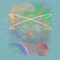 Cool Cat Nebula Space Universe  Sueded Cloud Jersey T-Shirt
