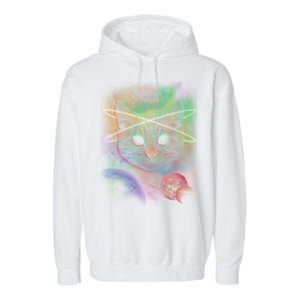 Cool Cat Nebula Space Universe  Garment-Dyed Fleece Hoodie