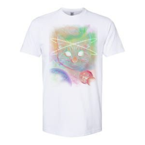 Cool Cat Nebula Space Universe  Softstyle CVC T-Shirt