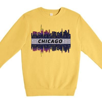 Cool Chicago Skyline Premium Crewneck Sweatshirt