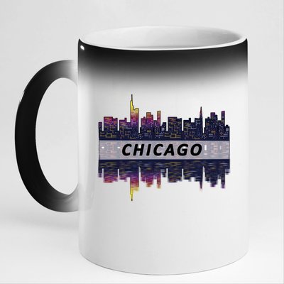 Cool Chicago Skyline 11oz Black Color Changing Mug