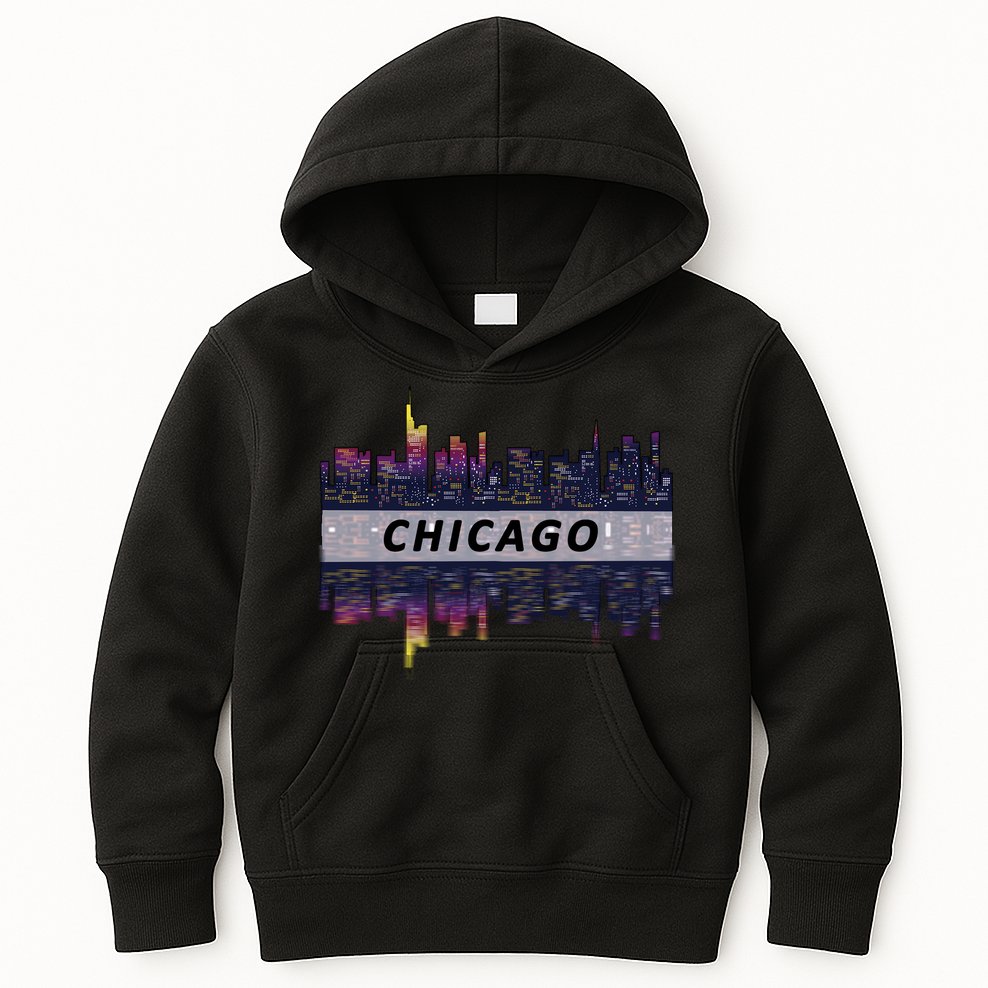 Cool Chicago Skyline Kids Hoodie