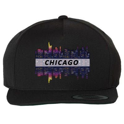 Cool Chicago Skyline Wool Snapback Cap