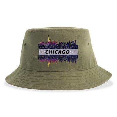 Cool Chicago Skyline Sustainable Bucket Hat