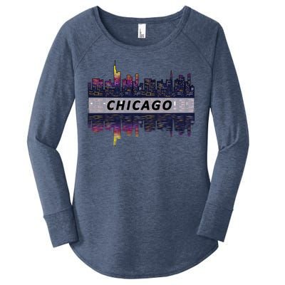 Cool Chicago Skyline Women's Perfect Tri Tunic Long Sleeve Shirt