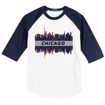 Cool Chicago Skyline Baseball Sleeve Shirt