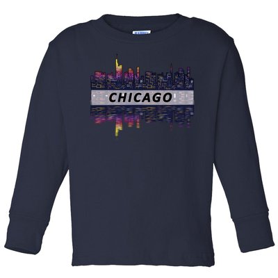 Cool Chicago Skyline Toddler Long Sleeve Shirt