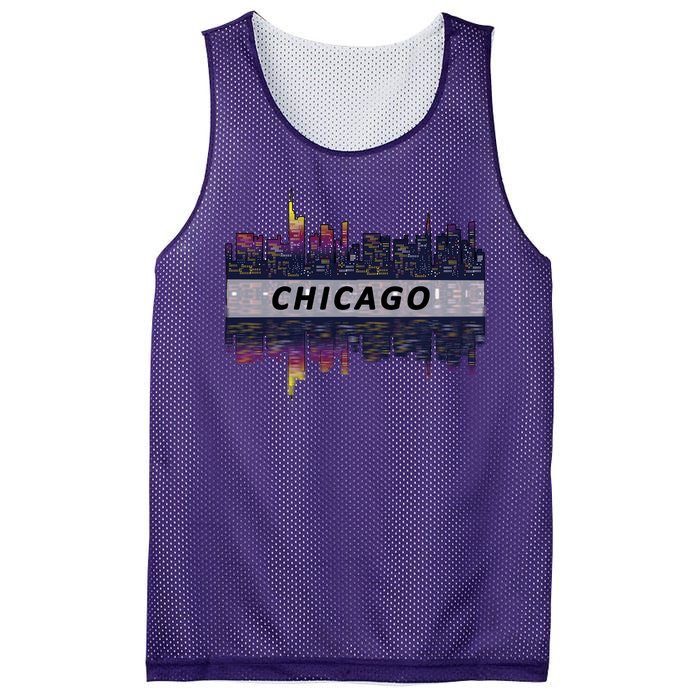 Cool Chicago Skyline Mesh Reversible Basketball Jersey Tank