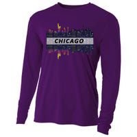 Cool Chicago Skyline Cooling Performance Long Sleeve Crew