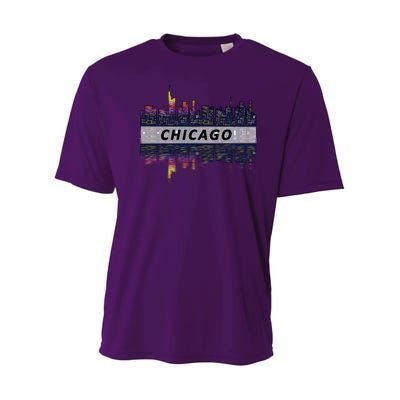 Cool Chicago Skyline Youth Performance Sprint T-Shirt