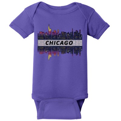 Cool Chicago Skyline Baby Bodysuit