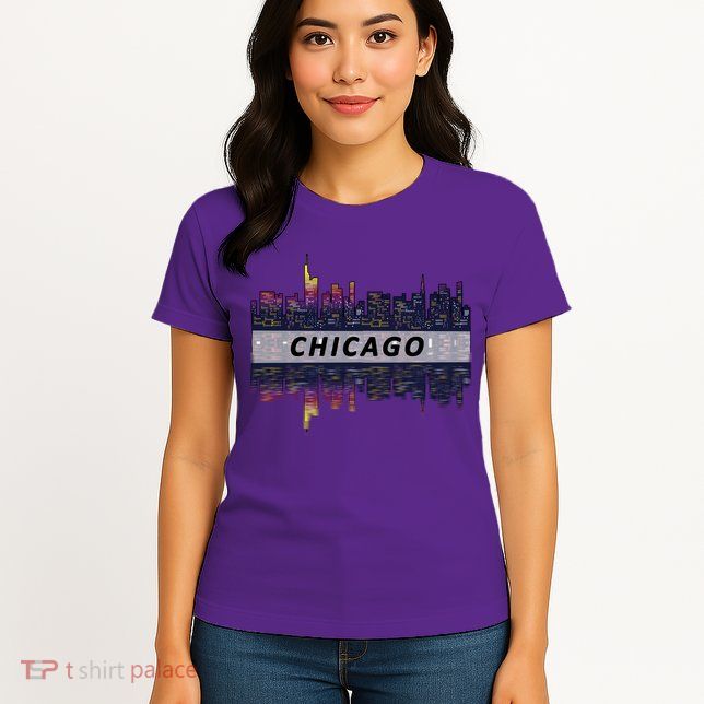 Cool Chicago Skyline Womens T-Shirt