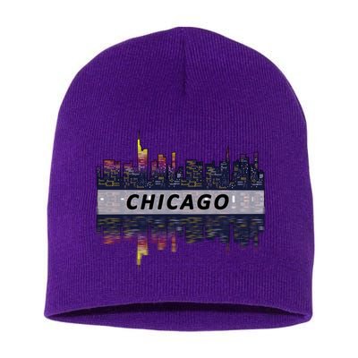 Cool Chicago Skyline Short Acrylic Beanie