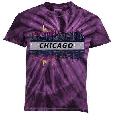 Cool Chicago Skyline Kids Tie-Dye T-Shirt