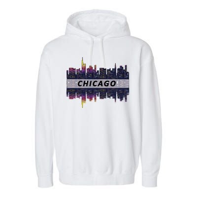 Cool Chicago Skyline Garment-Dyed Fleece Hoodie