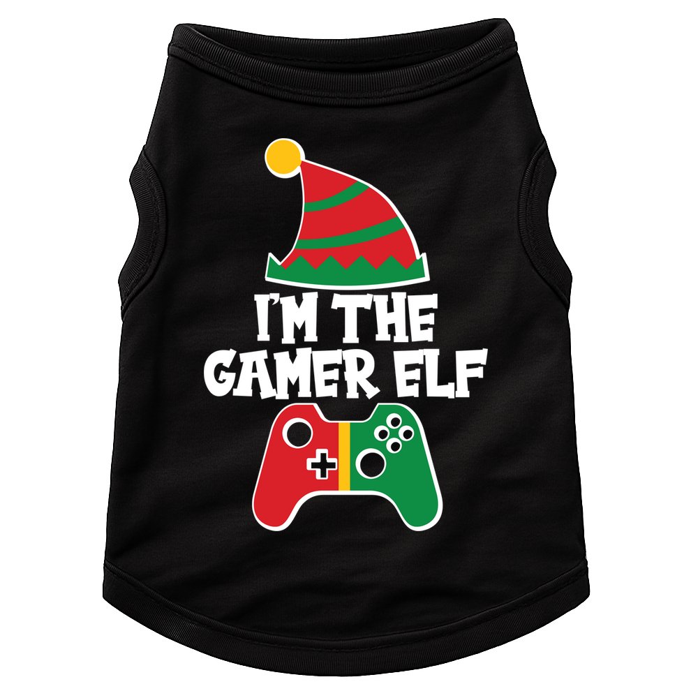 Cool Christmas I'm The Gamer Elf Doggie Tank