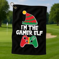 Cool Christmas I'm The Gamer Elf Golf Towel