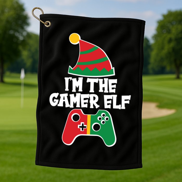 Cool Christmas I'm The Gamer Elf Golf Towel